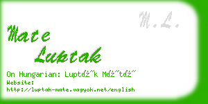 mate luptak business card